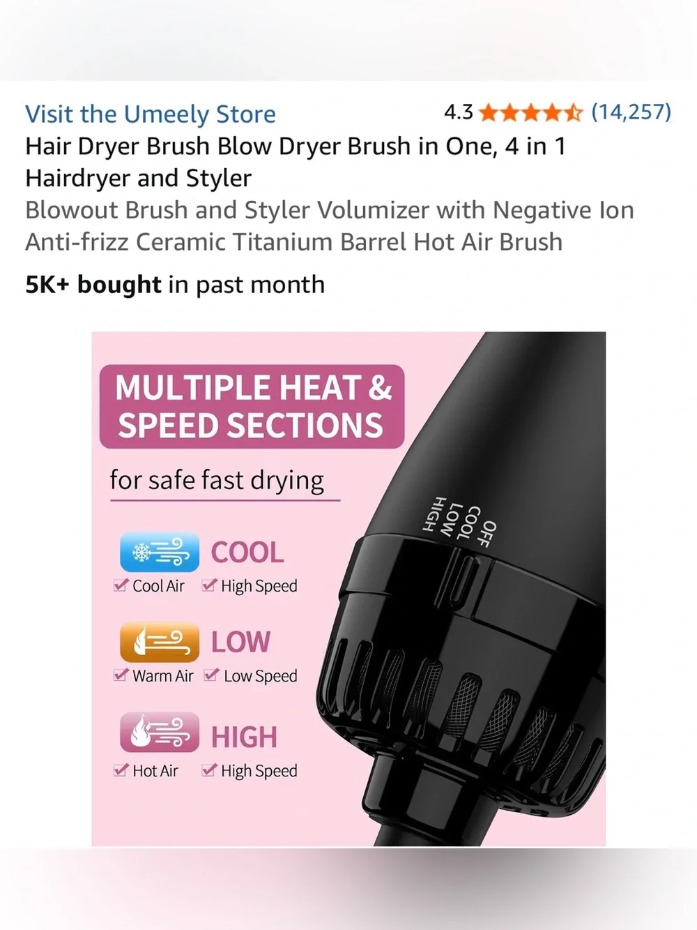 Umeely hair dryer
